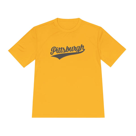 Pittsburgh Varsity Retro Moisture Wicking T-shirt - Sport-Tek ST350 T-Shirt - YinzerShop