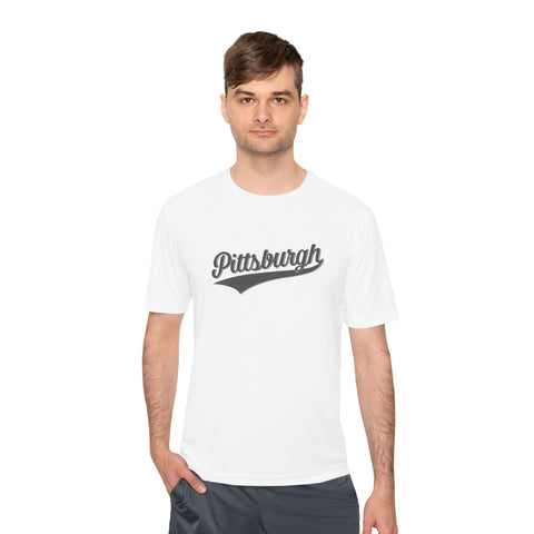 Pittsburgh Varsity Retro Moisture Wicking T-shirt - Sport-Tek ST350 T-Shirt - YinzerShop