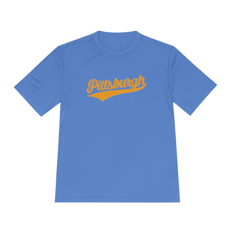 Pittsburgh Varsity Retro Moisture Wicking T-shirt - Sport-Tek ST350 T-Shirt - YinzerShop