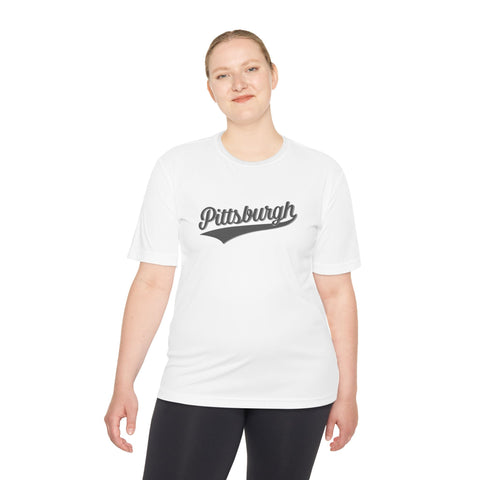 Pittsburgh Varsity Retro Moisture Wicking T-shirt - Sport-Tek ST350 T-Shirt - YinzerShop