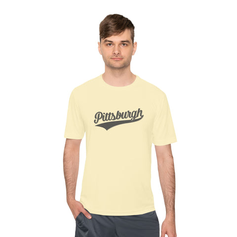 Pittsburgh Varsity Retro Moisture Wicking T-shirt - Sport-Tek ST350 T-Shirt - YinzerShop