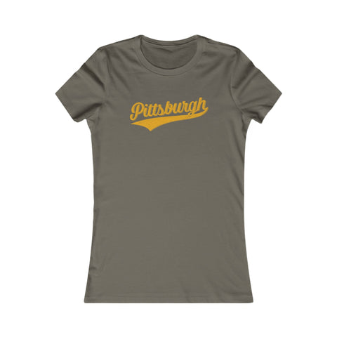 Pittsburgh Varsity Retro Women's Slim Feminine Fit T-shirt T-Shirt - YinzerShop