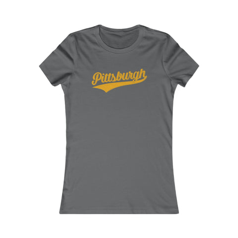 Pittsburgh Varsity Retro Women's Slim Feminine Fit T-shirt T-Shirt - YinzerShop