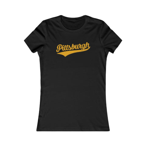 Pittsburgh Varsity Retro Women's Slim Feminine Fit T-shirt T-Shirt - YinzerShop