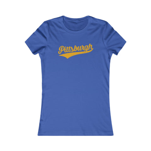 Pittsburgh Varsity Retro Women's Slim Feminine Fit T-shirt T-Shirt - YinzerShop