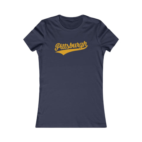 Pittsburgh Varsity Retro Women's Slim Feminine Fit T-shirt T-Shirt - YinzerShop