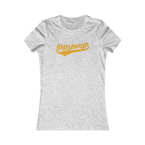 Pittsburgh Varsity Retro Women's Slim Feminine Fit T-shirt T-Shirt - YinzerShop