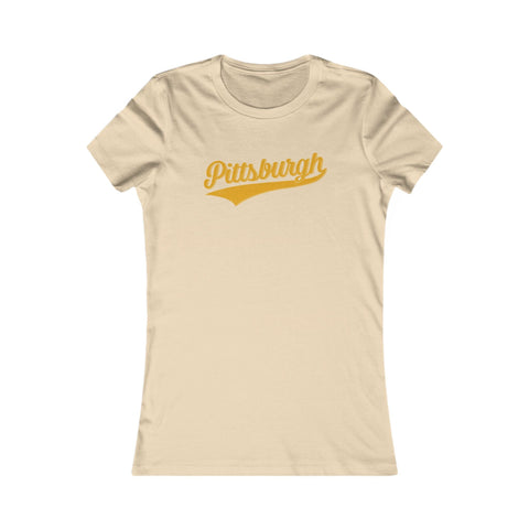 Pittsburgh Varsity Retro Women's Slim Feminine Fit T-shirt T-Shirt - YinzerShop