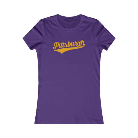 Pittsburgh Varsity Retro Women's Slim Feminine Fit T-shirt T-Shirt - YinzerShop