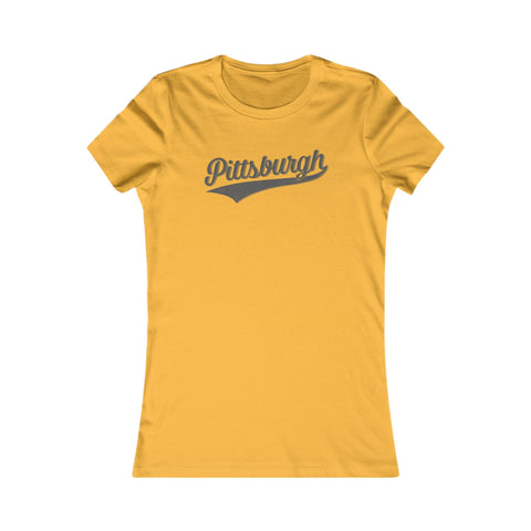 Pittsburgh Varsity Retro Women's Slim Feminine Fit T-shirt T-Shirt - YinzerShop