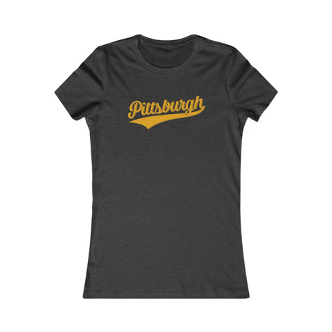 Pittsburgh Varsity Retro Women's Slim Feminine Fit T-shirt T-Shirt - YinzerShop