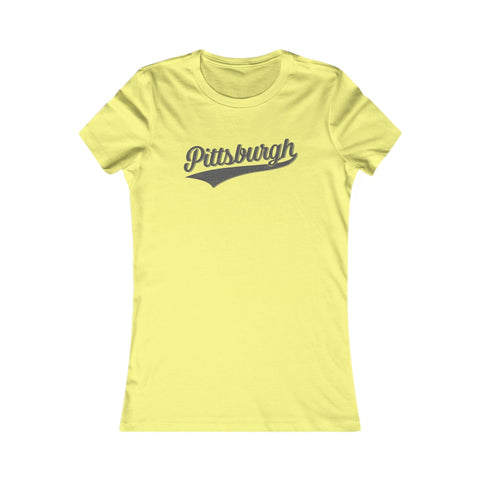 Pittsburgh Varsity Retro Women's Slim Feminine Fit T-shirt T-Shirt - YinzerShop