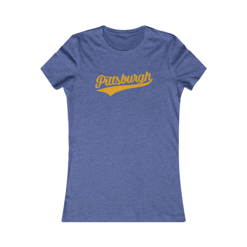 Pittsburgh Varsity Retro Women's Slim Feminine Fit T-shirt T-Shirt - YinzerShop