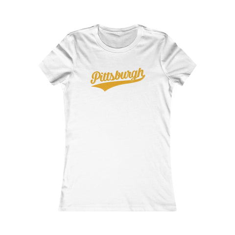 Pittsburgh Varsity Retro Women's Slim Feminine Fit T-shirt T-Shirt - YinzerShop