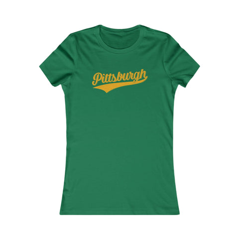 Pittsburgh Varsity Retro Women's Slim Feminine Fit T-shirt T-Shirt - YinzerShop