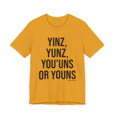 Pittsburgh Versions of YINZ Short Sleeve T-Shirt T-Shirt - YinzerShop