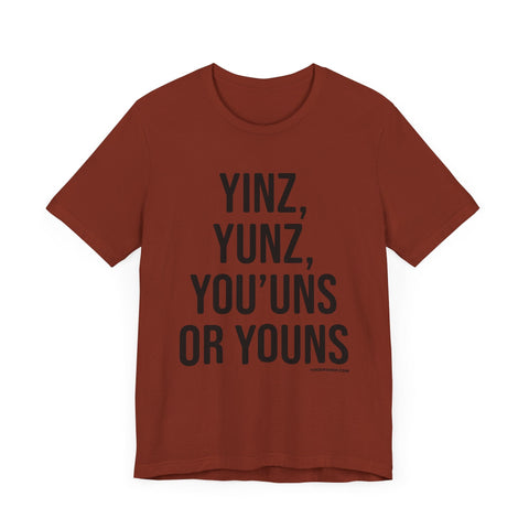 Pittsburgh Versions of YINZ Short Sleeve T-Shirt T-Shirt - YinzerShop