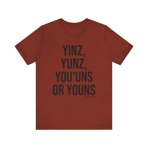 Pittsburgh Versions of YINZ Short Sleeve T-Shirt T-Shirt - YinzerShop