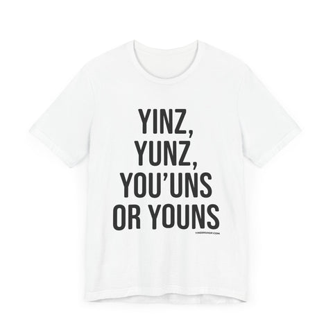 Pittsburgh Versions of YINZ Short Sleeve T-Shirt T-Shirt - YinzerShop