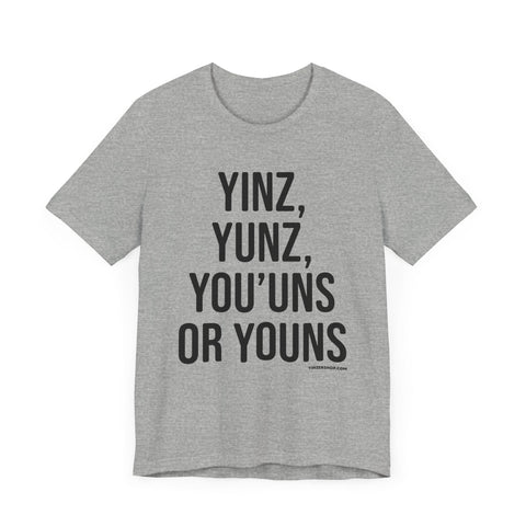 Pittsburgh Versions of YINZ Short Sleeve T-Shirt T-Shirt - YinzerShop