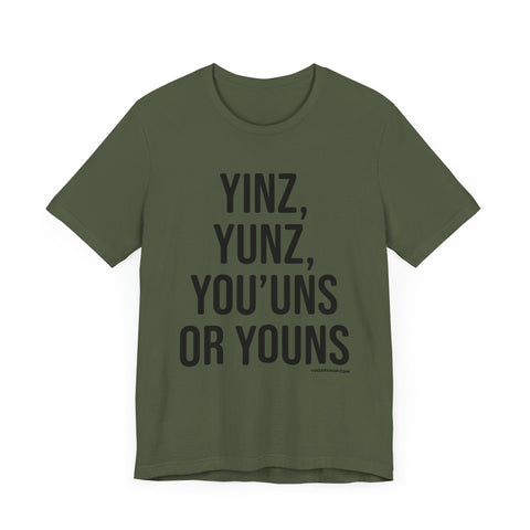 Pittsburgh Versions of YINZ Short Sleeve T-Shirt T-Shirt - YinzerShop