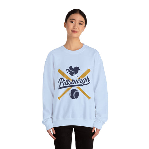 Pittsburgh Vintage Baseball Bats - Heavy Blend™ Crewneck Sweatshirt Sweatshirt - YinzerShop
