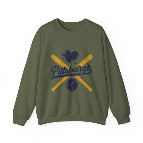 Pittsburgh Vintage Baseball Bats - Heavy Blend™ Crewneck Sweatshirt Sweatshirt - YinzerShop