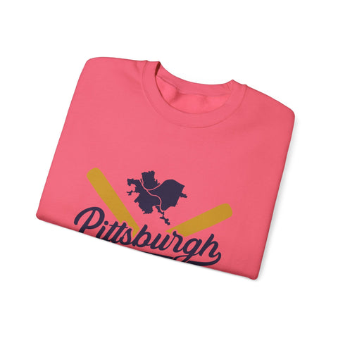 Pittsburgh Vintage Baseball Bats - Heavy Blend™ Crewneck Sweatshirt Sweatshirt - YinzerShop