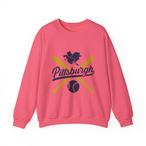 Pittsburgh Vintage Baseball Bats - Heavy Blend™ Crewneck Sweatshirt Sweatshirt - YinzerShop