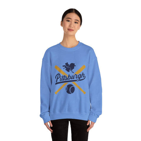 Pittsburgh Vintage Baseball Bats - Heavy Blend™ Crewneck Sweatshirt Sweatshirt - YinzerShop