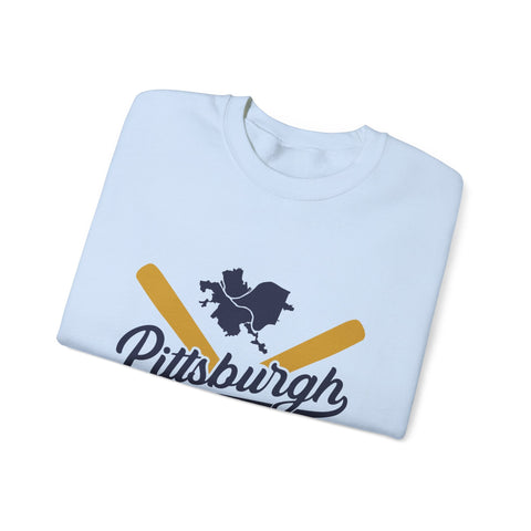 Pittsburgh Vintage Baseball Bats - Heavy Blend™ Crewneck Sweatshirt Sweatshirt - YinzerShop