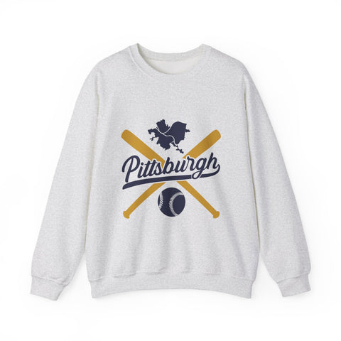 Pittsburgh Vintage Baseball Bats - Heavy Blend™ Crewneck Sweatshirt Sweatshirt - YinzerShop