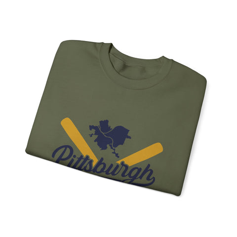 Pittsburgh Vintage Baseball Bats - Heavy Blend™ Crewneck Sweatshirt Sweatshirt - YinzerShop