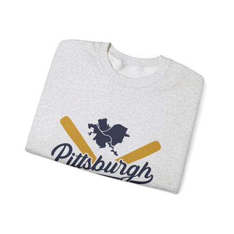 Pittsburgh Vintage Baseball Bats - Heavy Blend™ Crewneck Sweatshirt Sweatshirt - YinzerShop