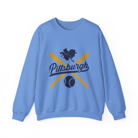 Pittsburgh Vintage Baseball Bats - Heavy Blend™ Crewneck Sweatshirt Sweatshirt - YinzerShop