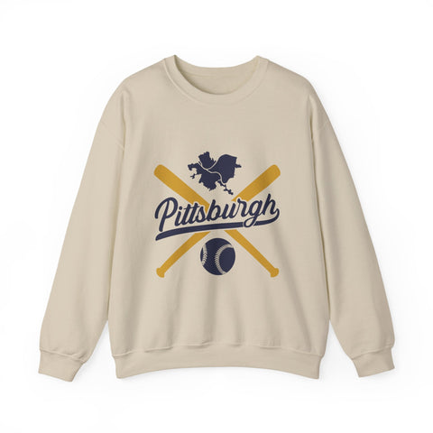 Pittsburgh Vintage Baseball Bats - Heavy Blend™ Crewneck Sweatshirt Sweatshirt - YinzerShop