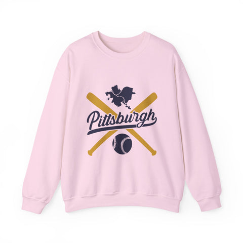 Pittsburgh Vintage Baseball Bats - Heavy Blend™ Crewneck Sweatshirt Sweatshirt - YinzerShop
