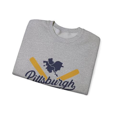 Pittsburgh Vintage Baseball Bats - Heavy Blend™ Crewneck Sweatshirt Sweatshirt - YinzerShop