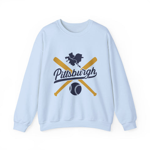 Pittsburgh Vintage Baseball Bats - Heavy Blend™ Crewneck Sweatshirt Sweatshirt - YinzerShop