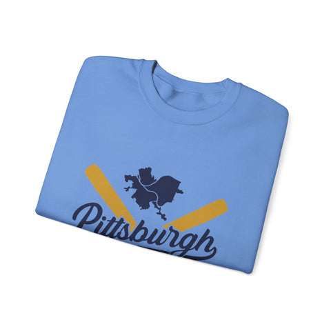 Pittsburgh Vintage Baseball Bats - Heavy Blend™ Crewneck Sweatshirt Sweatshirt - YinzerShop