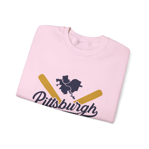 Pittsburgh Vintage Baseball Bats - Heavy Blend™ Crewneck Sweatshirt Sweatshirt - YinzerShop