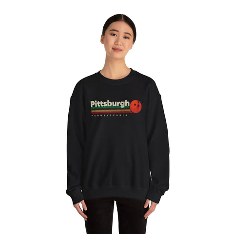 Pittsburgh Vintage Bowling - Heavy Blend™ Crewneck Sweatshirt Sweatshirt - YinzerShop