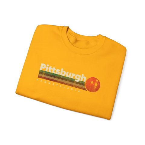 Pittsburgh Vintage Bowling - Heavy Blend™ Crewneck Sweatshirt Sweatshirt - YinzerShop