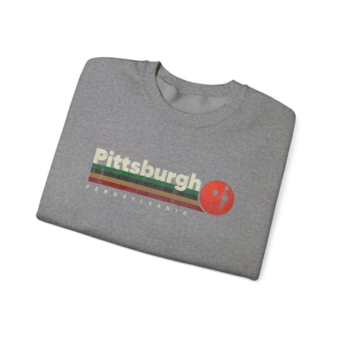 Pittsburgh Vintage Bowling - Heavy Blend™ Crewneck Sweatshirt Sweatshirt - YinzerShop