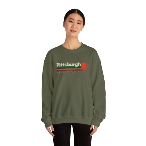 Pittsburgh Vintage Bowling - Heavy Blend™ Crewneck Sweatshirt Sweatshirt - YinzerShop