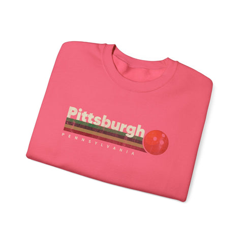Pittsburgh Vintage Bowling - Heavy Blend™ Crewneck Sweatshirt Sweatshirt - YinzerShop