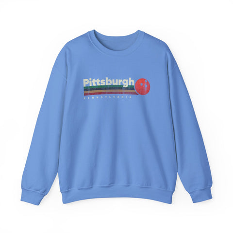 Pittsburgh Vintage Bowling - Heavy Blend™ Crewneck Sweatshirt Sweatshirt - YinzerShop