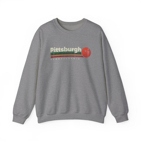 Pittsburgh Vintage Bowling - Heavy Blend™ Crewneck Sweatshirt Sweatshirt - YinzerShop