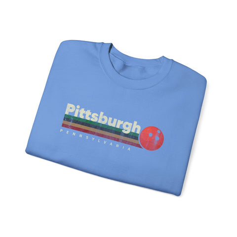 Pittsburgh Vintage Bowling - Heavy Blend™ Crewneck Sweatshirt Sweatshirt - YinzerShop