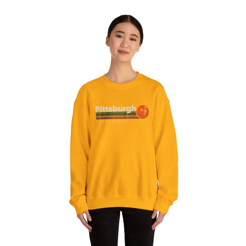 Pittsburgh Vintage Bowling - Heavy Blend™ Crewneck Sweatshirt Sweatshirt - YinzerShop